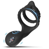 BDStyle 10 Functions Mens Vibrating Dual Cock Ring Vibrating Cock Rings